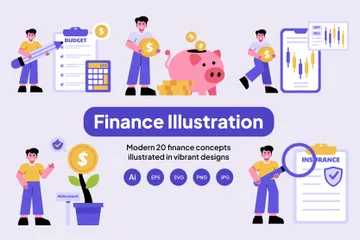 Finança Pacote de Ilustrações