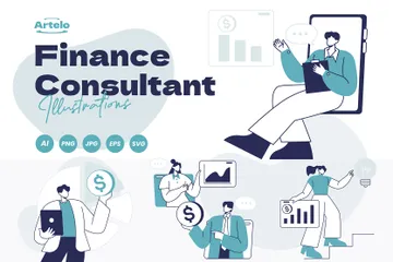 Finance Consultant Illustration Pack