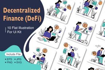 Finance décentralisée Pack d'Illustrations