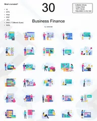 Financement des entreprises Pack d'Illustrations