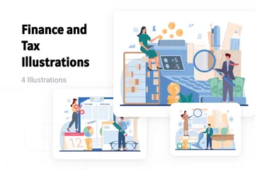 Finances et fiscalité Pack d'Illustrations