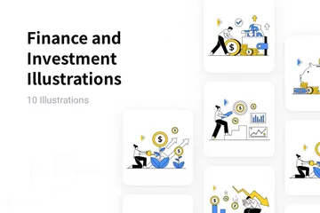 Finances et investissements Pack d'Illustrations