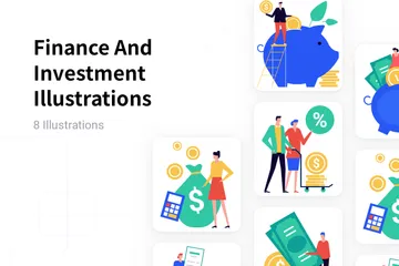 Finances et investissements Pack d'Illustrations