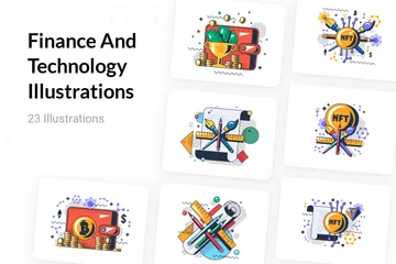 Finance, Crypto, Technologie Metaverse Pack d'Illustrations