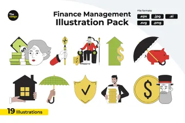 Gestion financière Illustration Pack