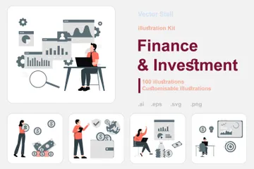 Finances et investissement Pack d'Illustrations