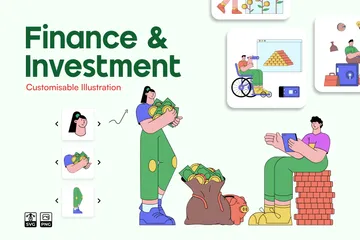 Finances et investissement Pack d'Illustrations