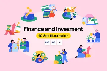 Finances et investissement Pack d'Illustrations