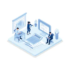 Finance Management Isometric Illustration Illustration Pack