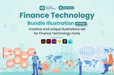 Technologie financière Pack d'Illustrations