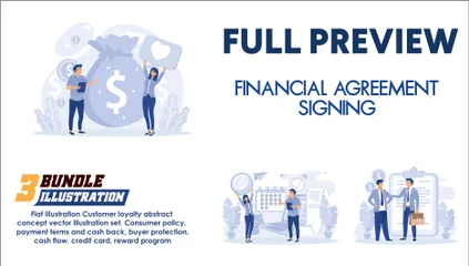 Financial Agreement Signing Illustration Pack