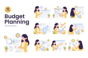 Financial Budget Planning Illustration Pack