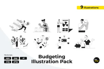 Financial Education And Smart Budgeting Illustration Pack