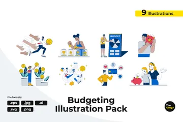 Financial Education And Smart Budgeting Illustration Pack