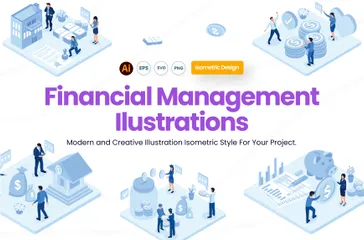 Financial Management Isometric Illustration Pack