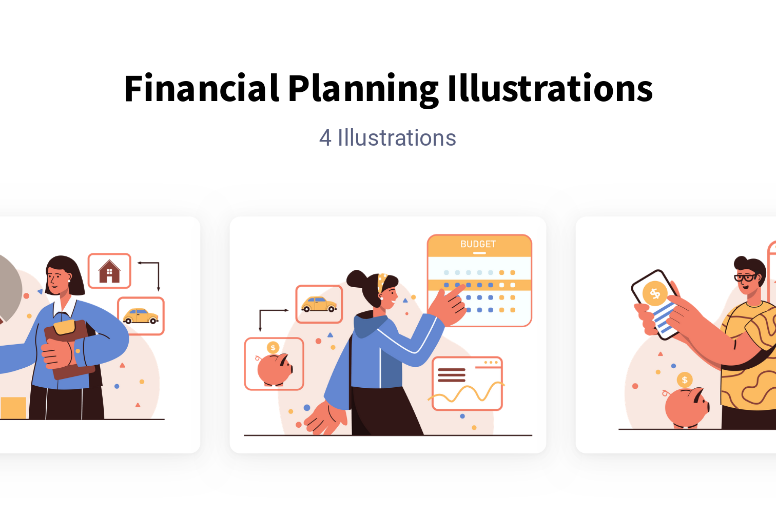 Premium Financial Planning Illustration pack from Business Illustrations