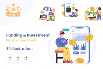 Financiamento e Investimento Pacote de Ilustrações