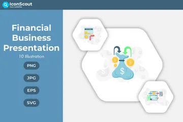 Finanzielle Geschäftspräsentation Illustrationspack