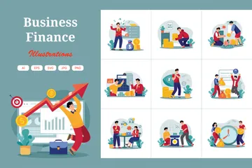 Financiación de las empresas Paquete de Ilustraciones