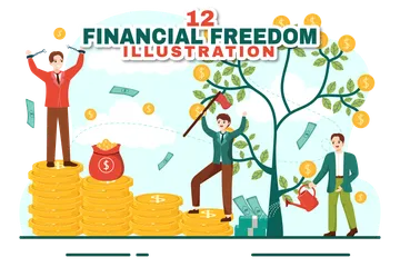 Finanzielle Freiheit Illustrationspack