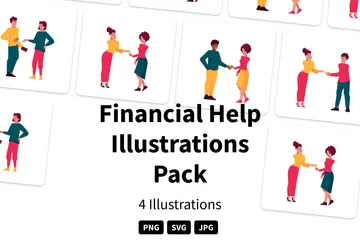 Finanzielle Hilfe Illustrationspack