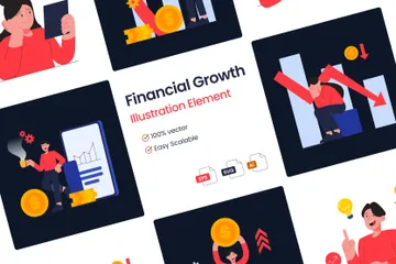 Finanzielles Wachstum Illustrationspack