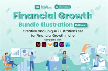 Finanzielles Wachstum Illustrationspack