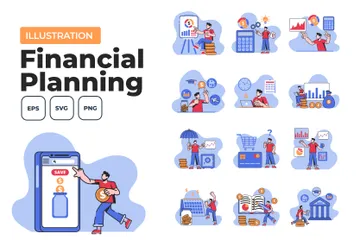 Finanzielle Planung Illustrationspack