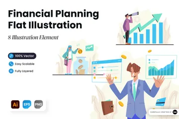 Finanzielle Planung Illustrationspack