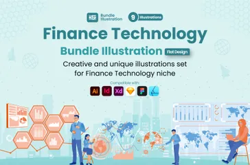 Finanztechnologie Illustrationspack