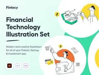 Finanztechnologie Illustrationspack