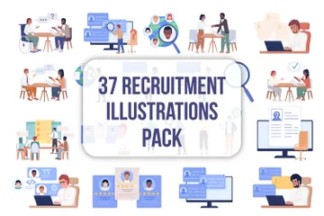 Finding Employees Online Illustration Pack