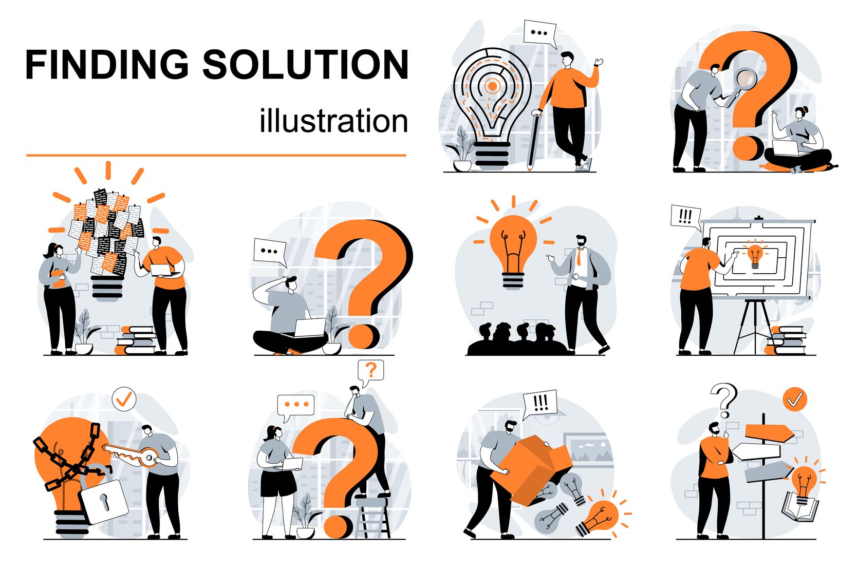 Finding Solution Illustration Pack - 10 Free Download Business ...