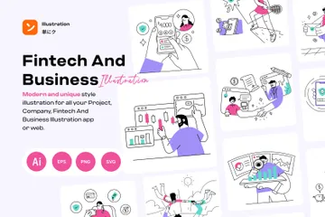 Fintech und Business Illustrationspack