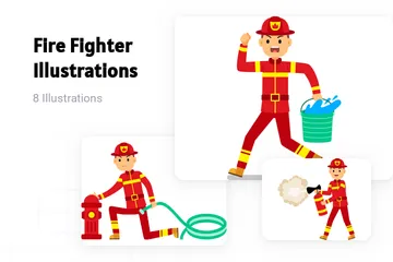 Fire Fighter Illustration Pack
