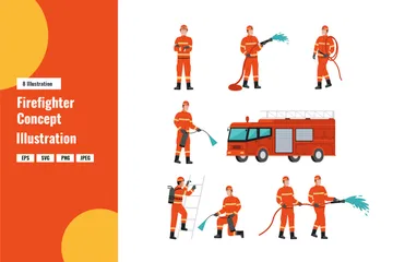 Firefighter Illustration Pack