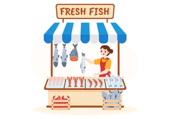 Fish Store Illustration Pack