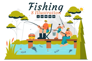 Fishing Adventure Illustration Pack