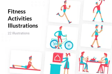 Fitness Aktivitäten Illustrationspack