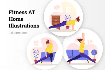 Fitness AT Home Illustration Pack