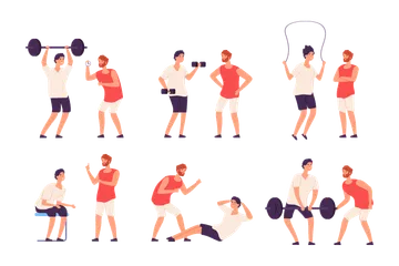 Fitness Trainer Illustration Pack