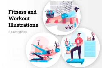 Fitness und Training Illustrationspack