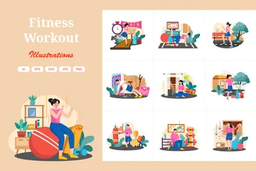 Fitness Workout Illustration Pack