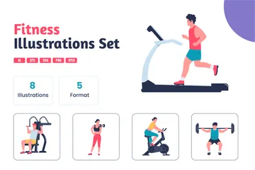 Fitnessstudio Illustrationspack