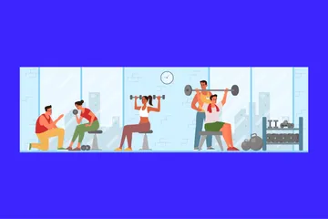 Fitnessstudio Illustrationspack