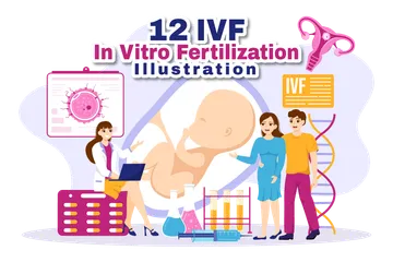 FIV ou fécondation in vitro Pack d'Illustrations