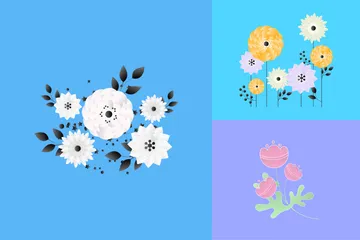 Fleurs de printemps Pack d'Illustrations