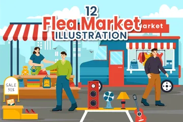 Flohmarkt Illustrationspack