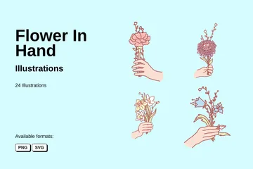 Flower In Hand Illustration Pack