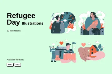 Tag des Flüchtlings Illustrationspack